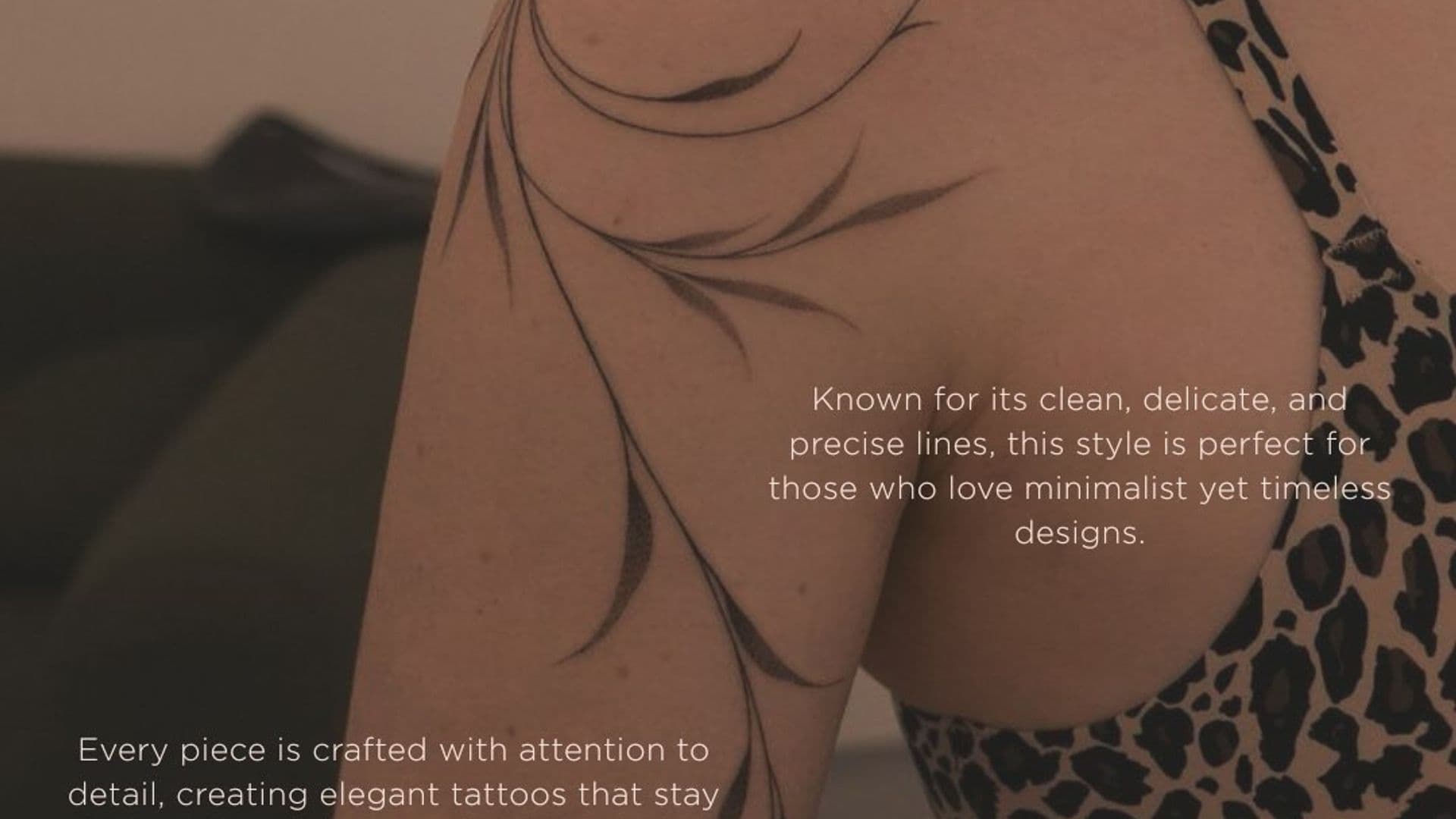 Tato floral fine line di bahu